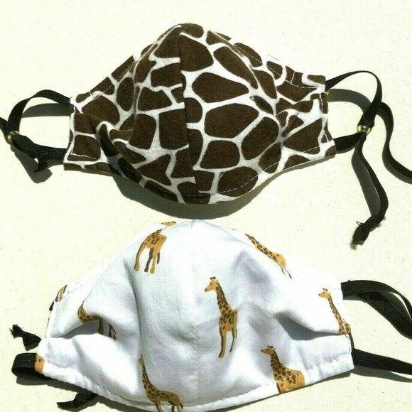 Hand Crafted Accessories - Witty Giraffe Face Mask NEW Reversible